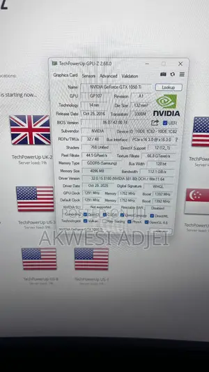 Nvidia GTX 1050 Ti 4GB Non Powered Graphics Card.
