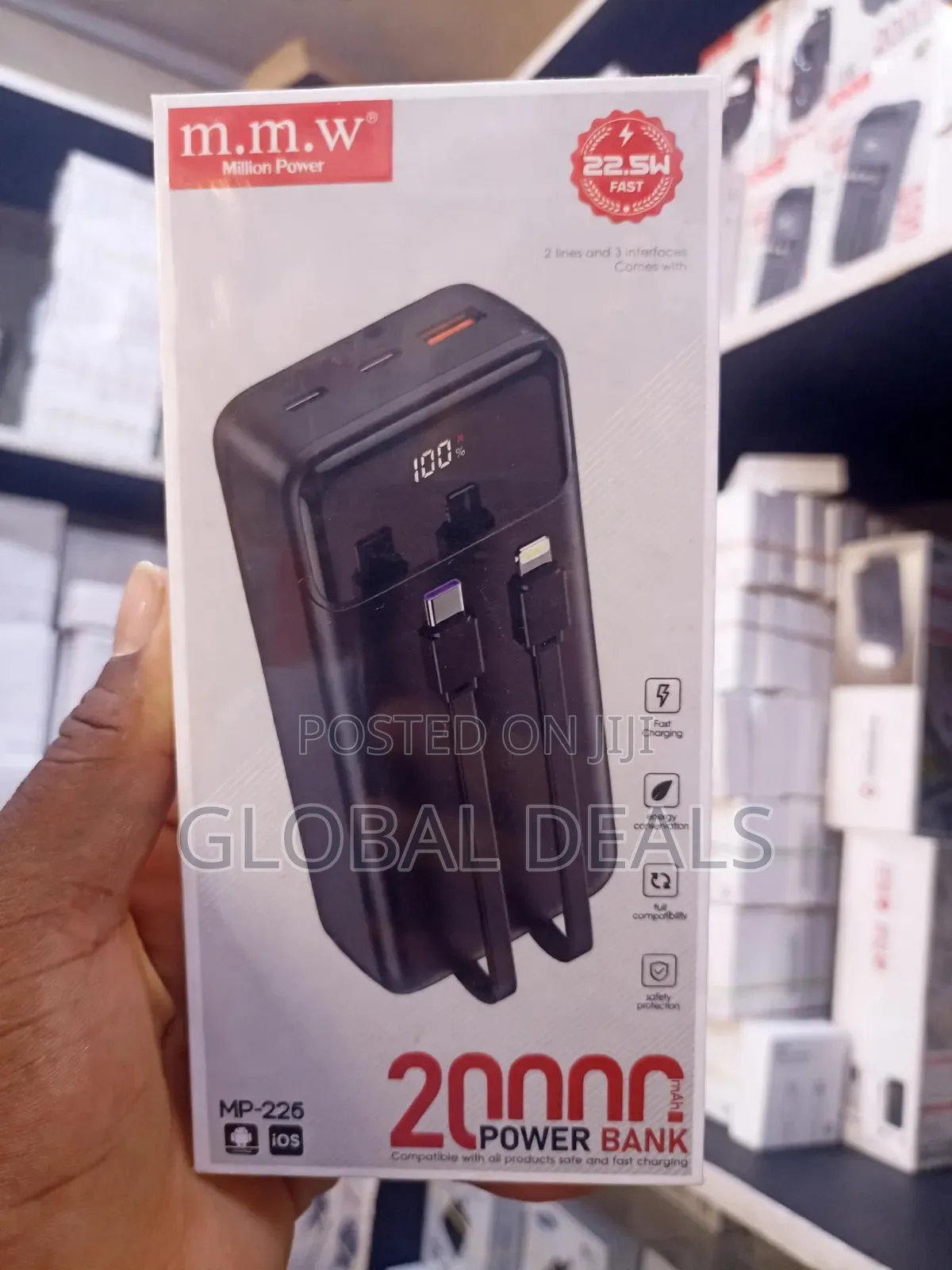 MP-226 20000mAh Power Bank - 22.5W Fast Charging With Built-in Cables