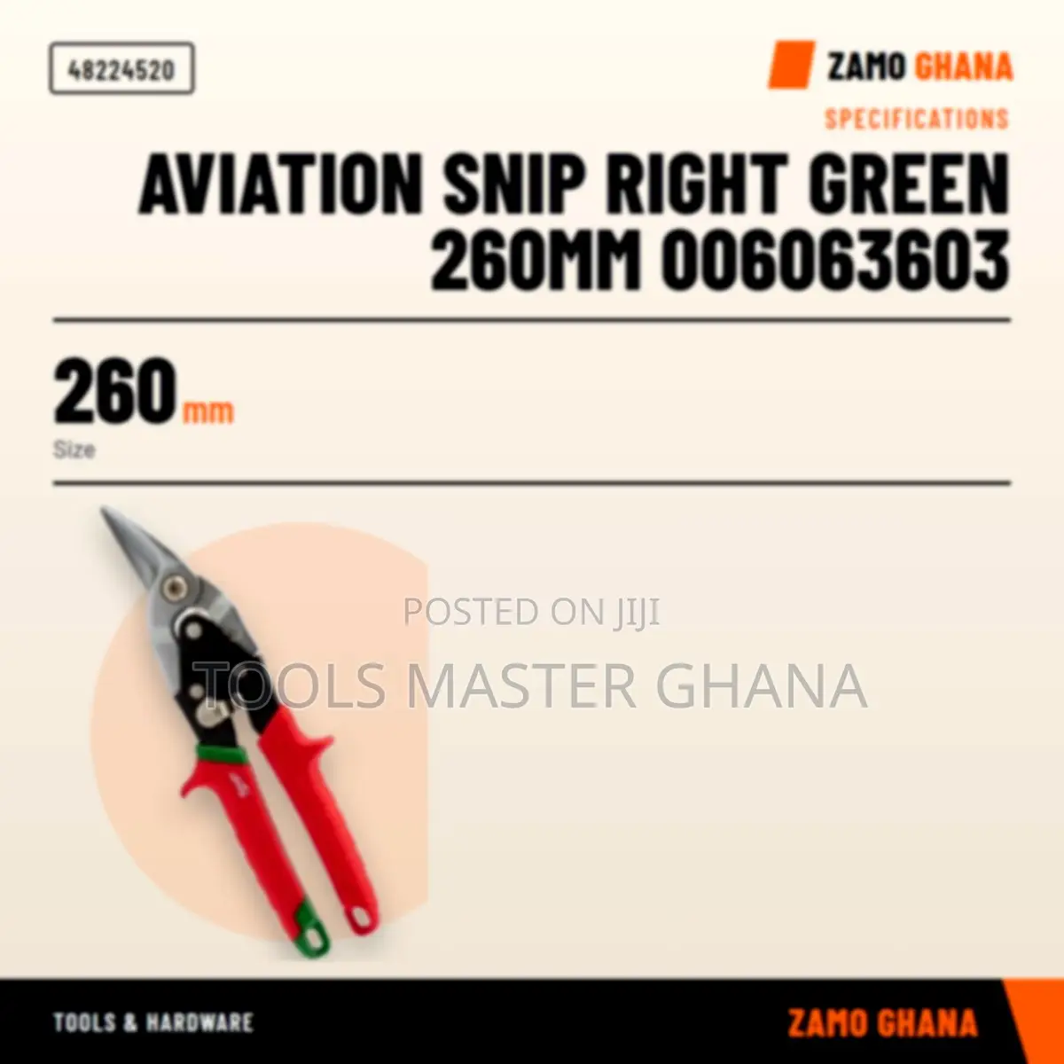 Aviation Snip Right Green 260Mm -