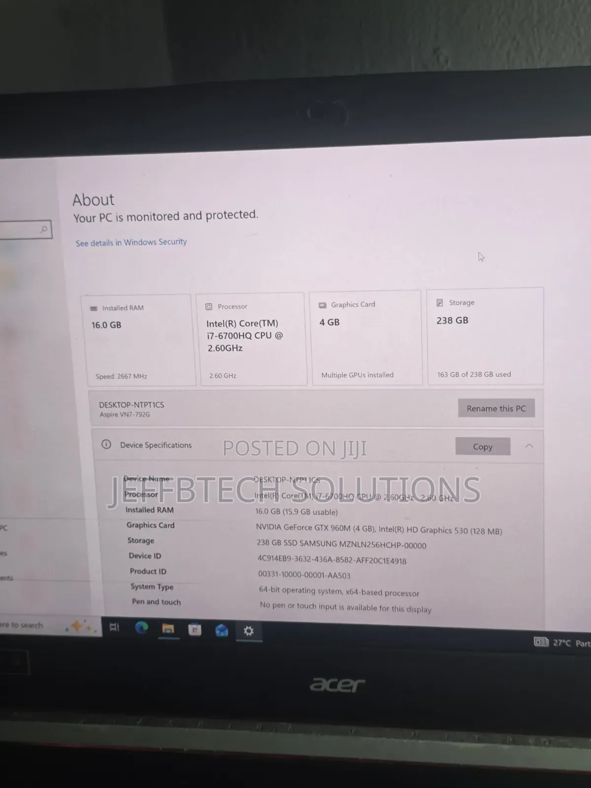 Laptop Acer AS5755 16GB Intel Core i7 SSD 256GB