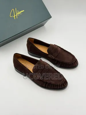 Holiman Black Suede Penny Loafers