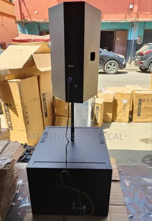 A Pair Each of Nexo Half-Range & Nexo Single Bass Speakers With Stand