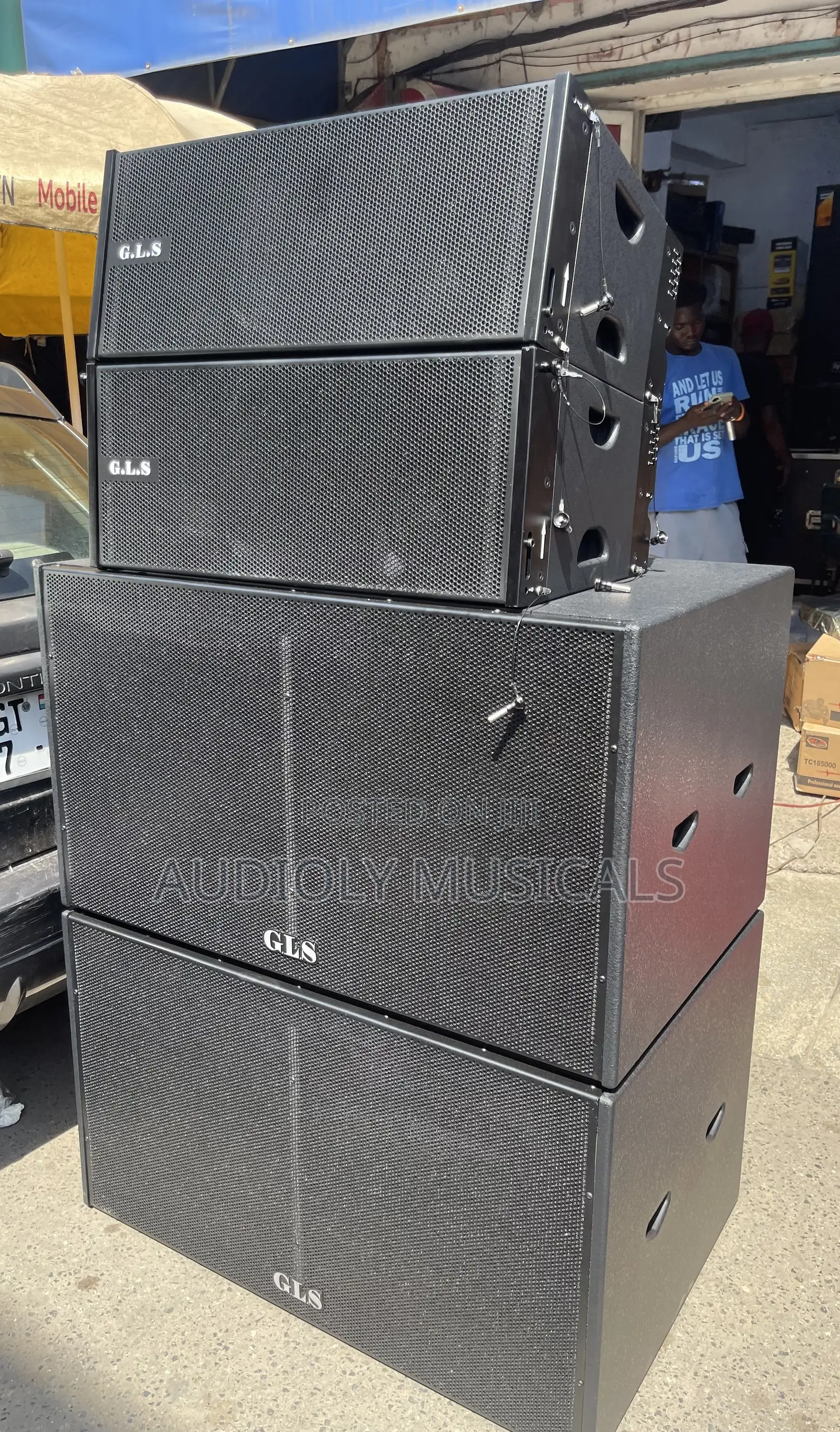 GLS 1Pair 10(inches) Line Array With a Pair of GLS Double Bass And