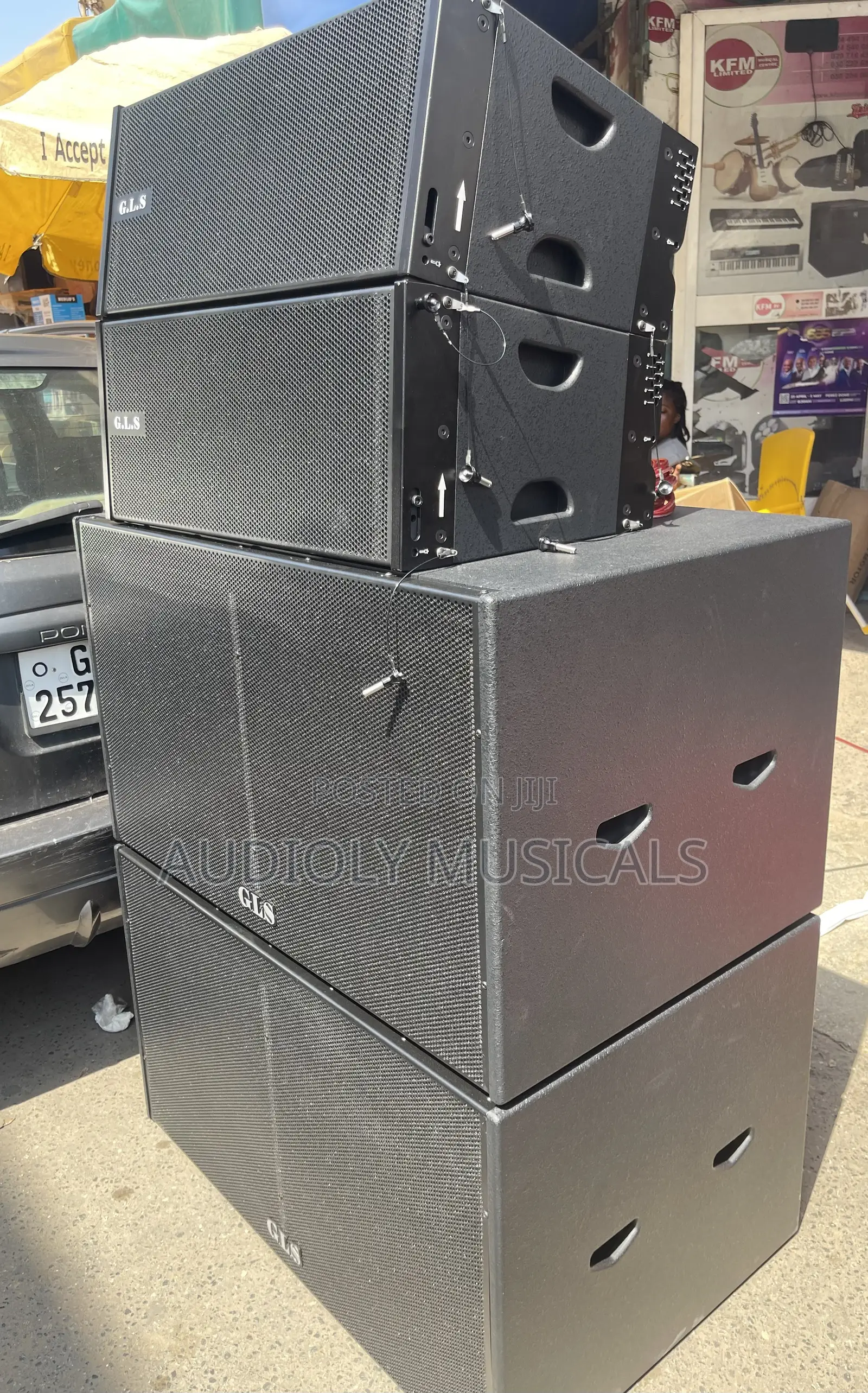 GLS 1Pair 10(inches) Line Array With a Pair of GLS Double Bass And