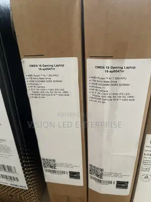New Laptop HP Omen 16 16GB AMD Ryzen 7 SSD 1T