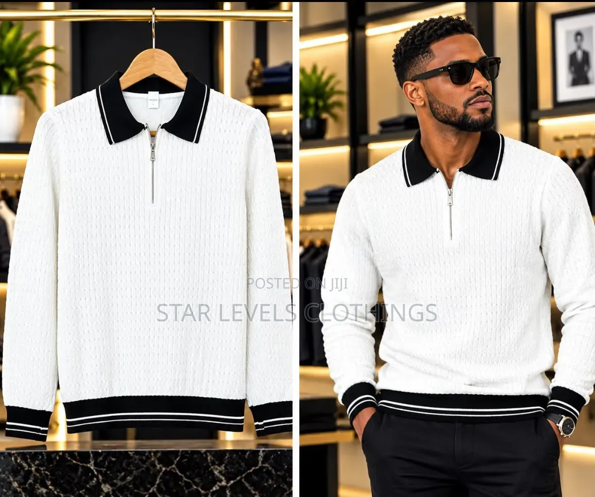 Quarter Zip Knitted Sweater Available in All Colors and Sizes