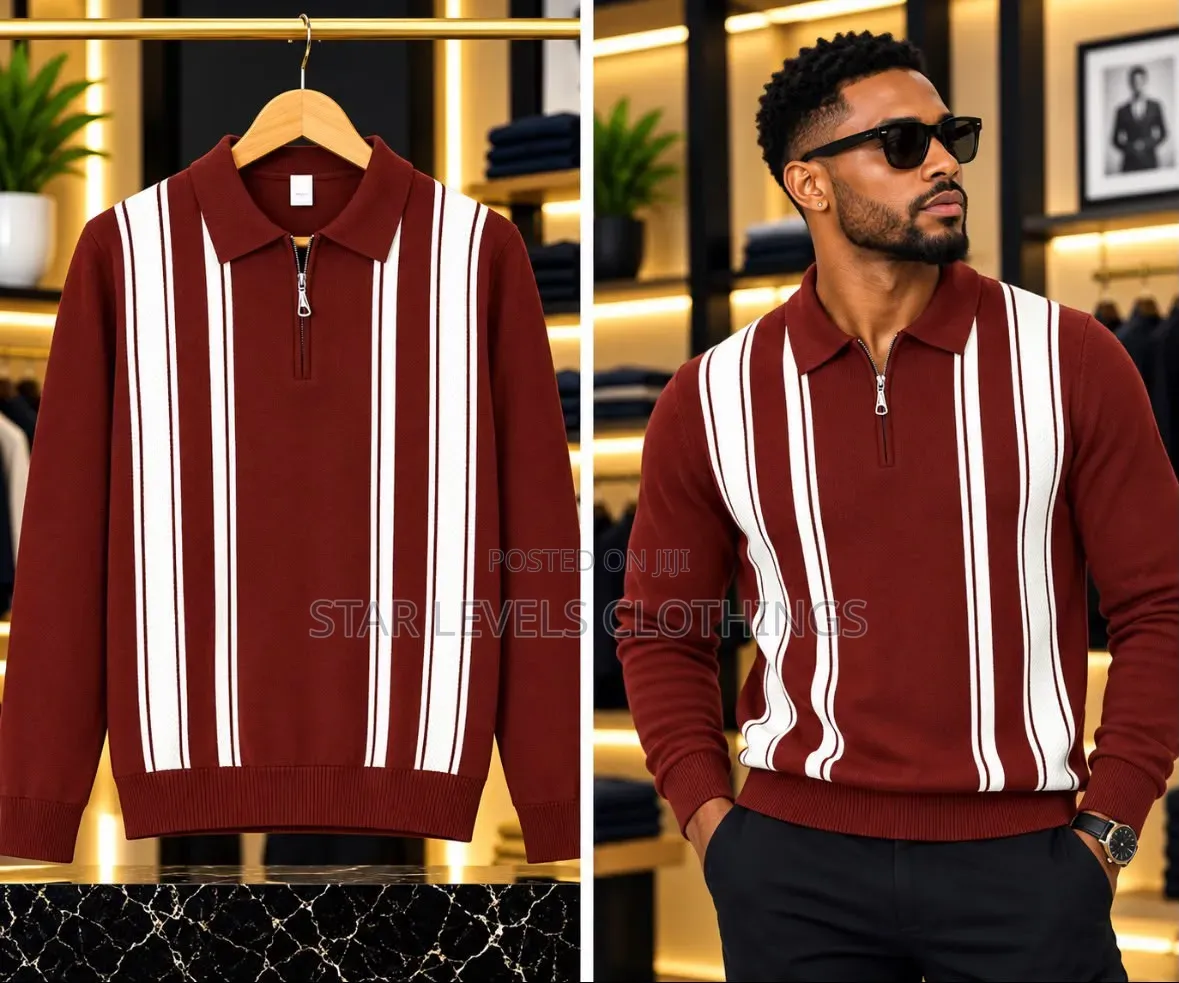 Heavy Cotton Quarter Zip Knitted Sweat Shirts Available for Men