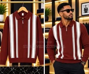 Heavy Cotton Quarter Zip Knitted Sweat Shirts Available for Men