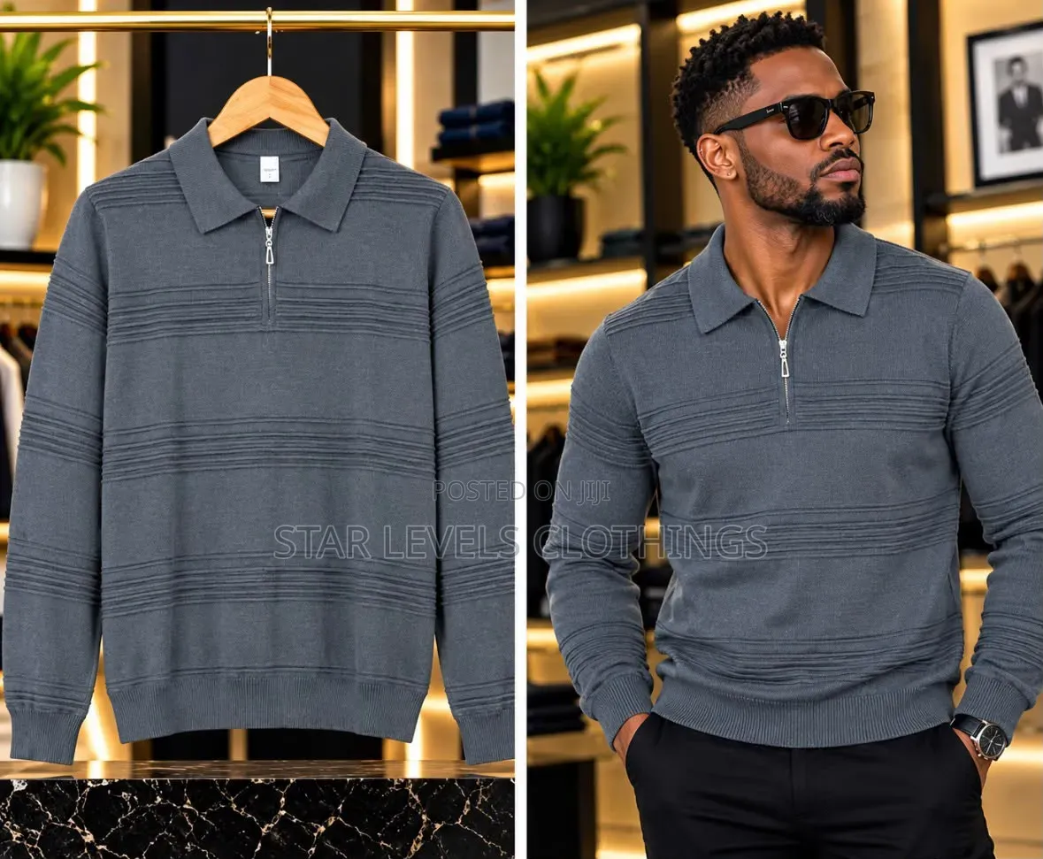 Quarter Zip Gray Sweat Shirts Available in All Sizes for Men