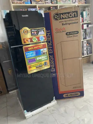 Black Glass Door 208L Fridge