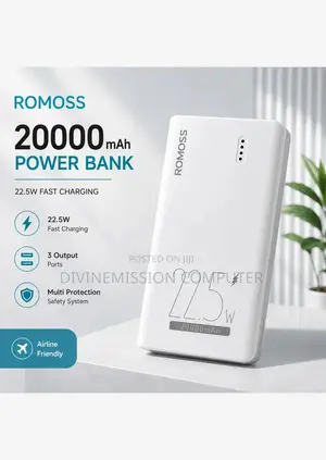 ROMOSS Power Bank 20,000mAh, Fast Charging Power Bank, Sense 6FS,