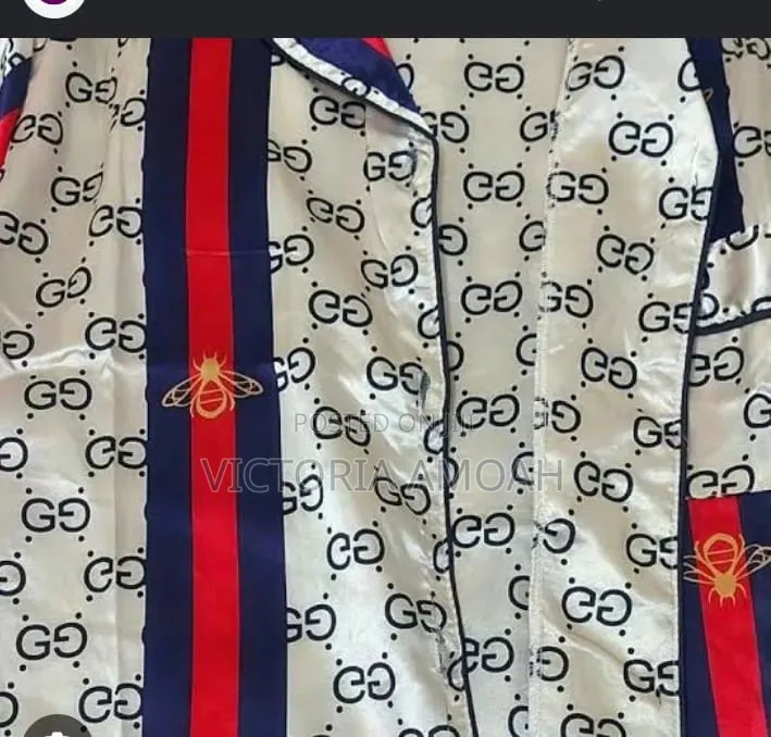 A Gucci-Inspired Satin Pajamas Set.