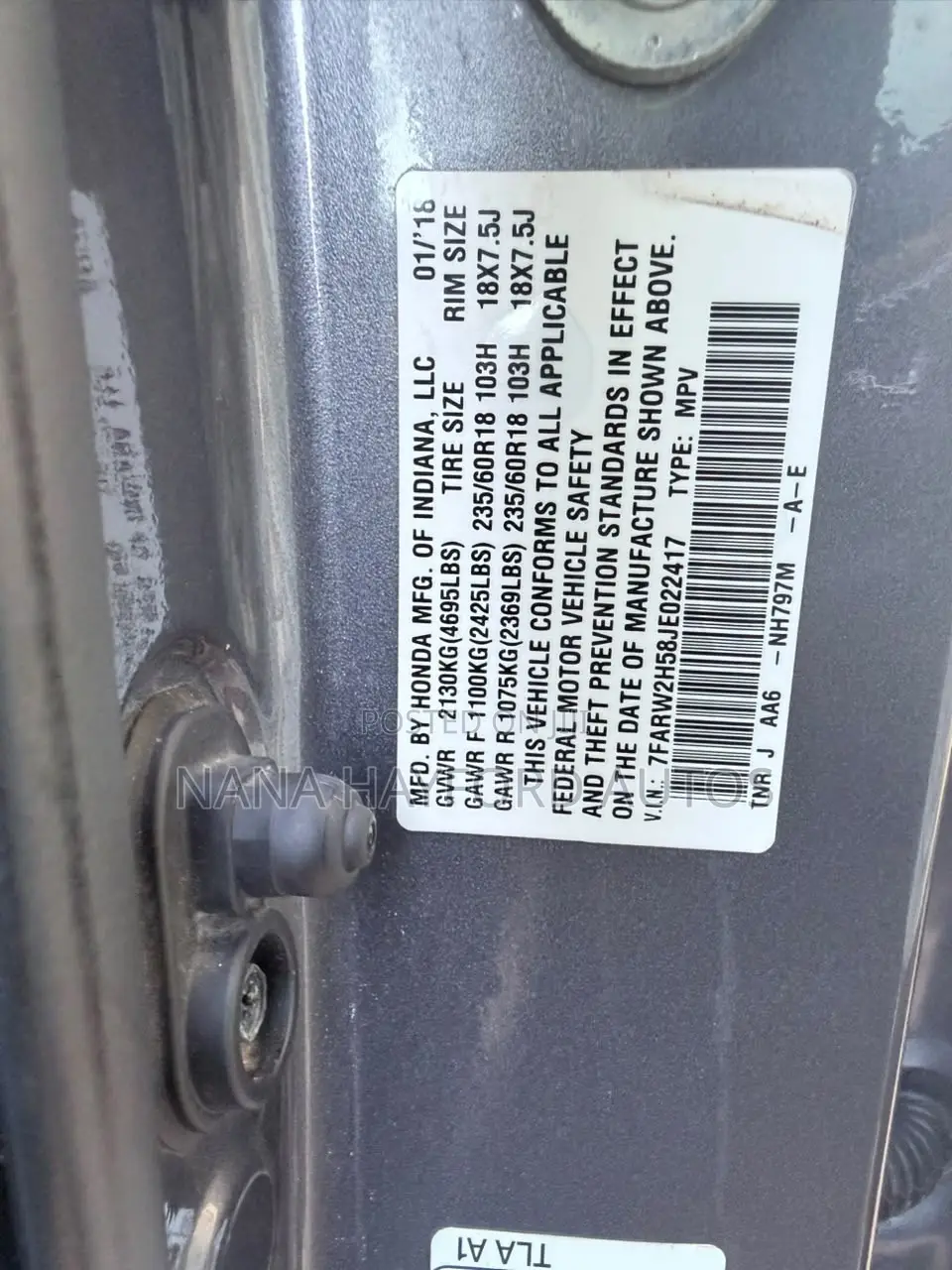 Honda CR-V EX-L AWD 2018 Gray