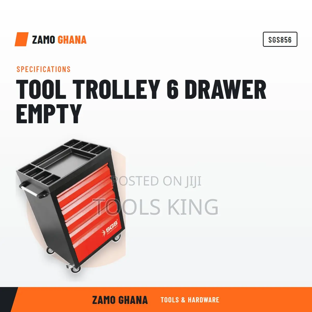 Tool Trolley 6 Drawer Empty - SGS856