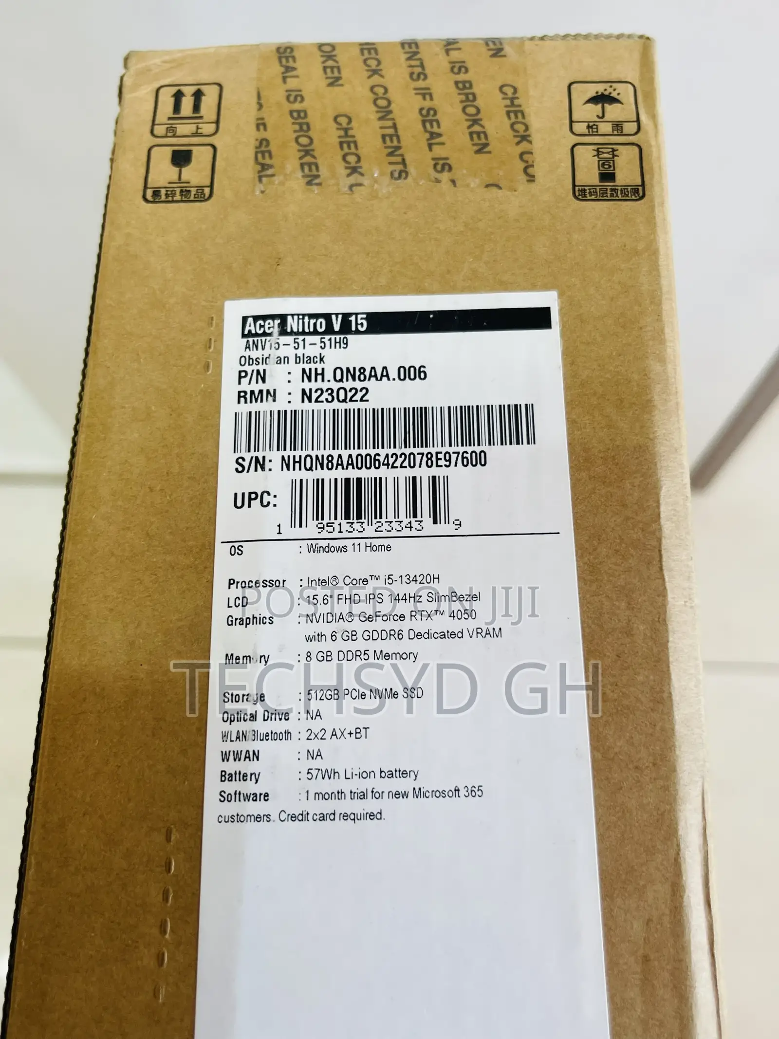 New Laptop Acer Nitro V 15 8GB Intel Core i5 SSD 512GB