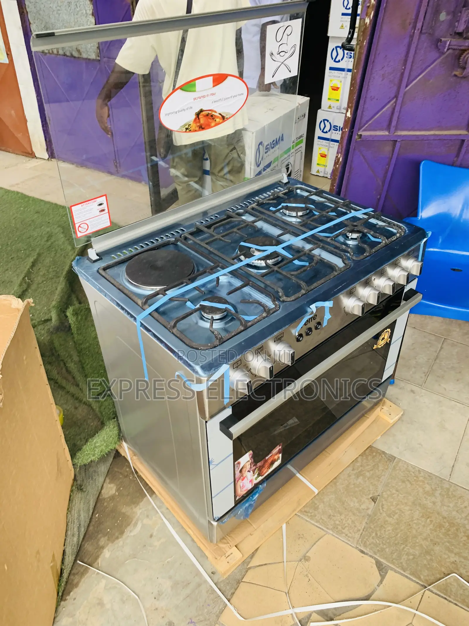 Authentic New Sliver Gas Electric Cooker Oven Rotisserie 4-1 Ferre 90c