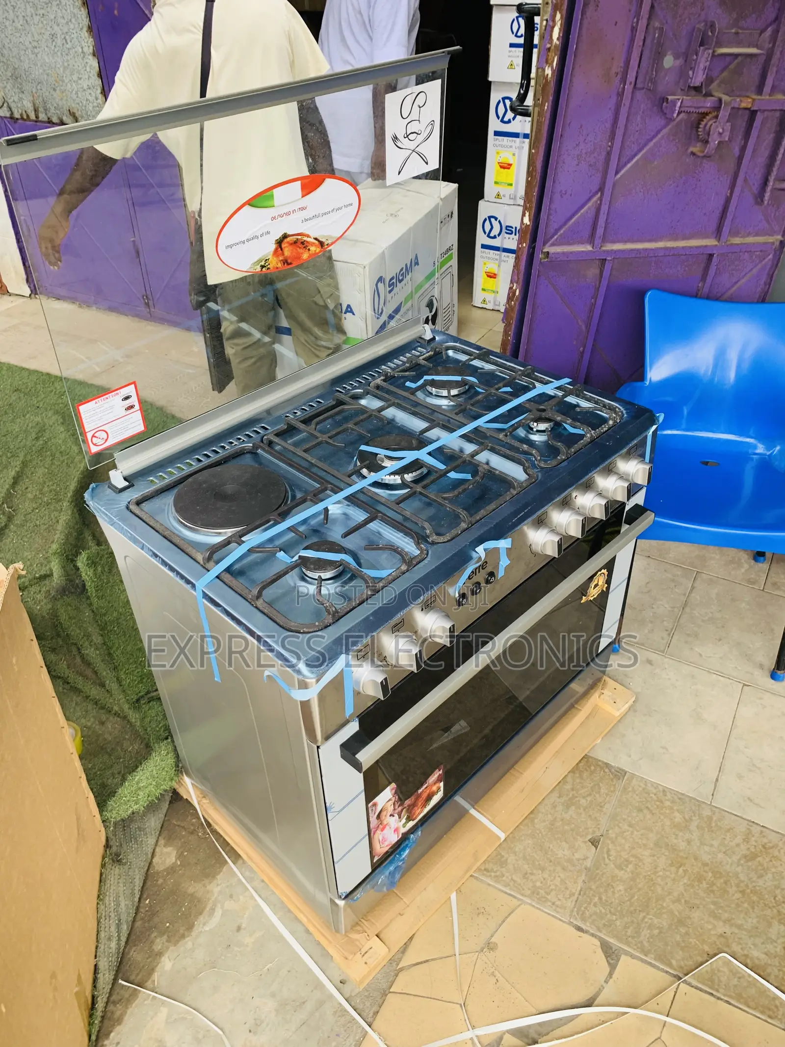 Authentic New Sliver Gas Electric Cooker Oven Rotisserie 4-1 Ferre 90c