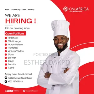 Job Vacancies - Azmera Resturant Cook,Front Desk,Cleaners.Kit.Ass