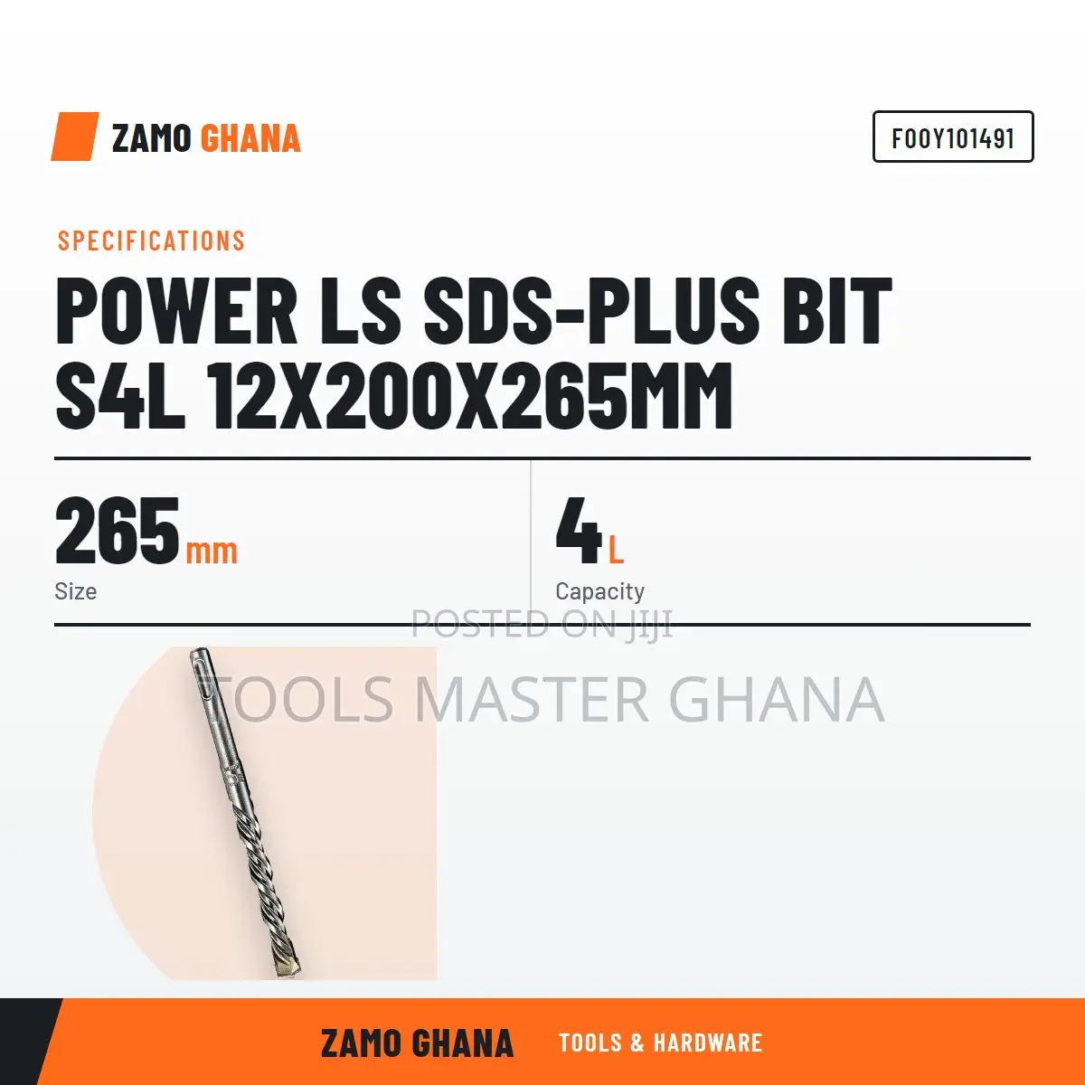 Power Ls SDS-Plus Bit S4L 12X200X265Mm - F00Y101491