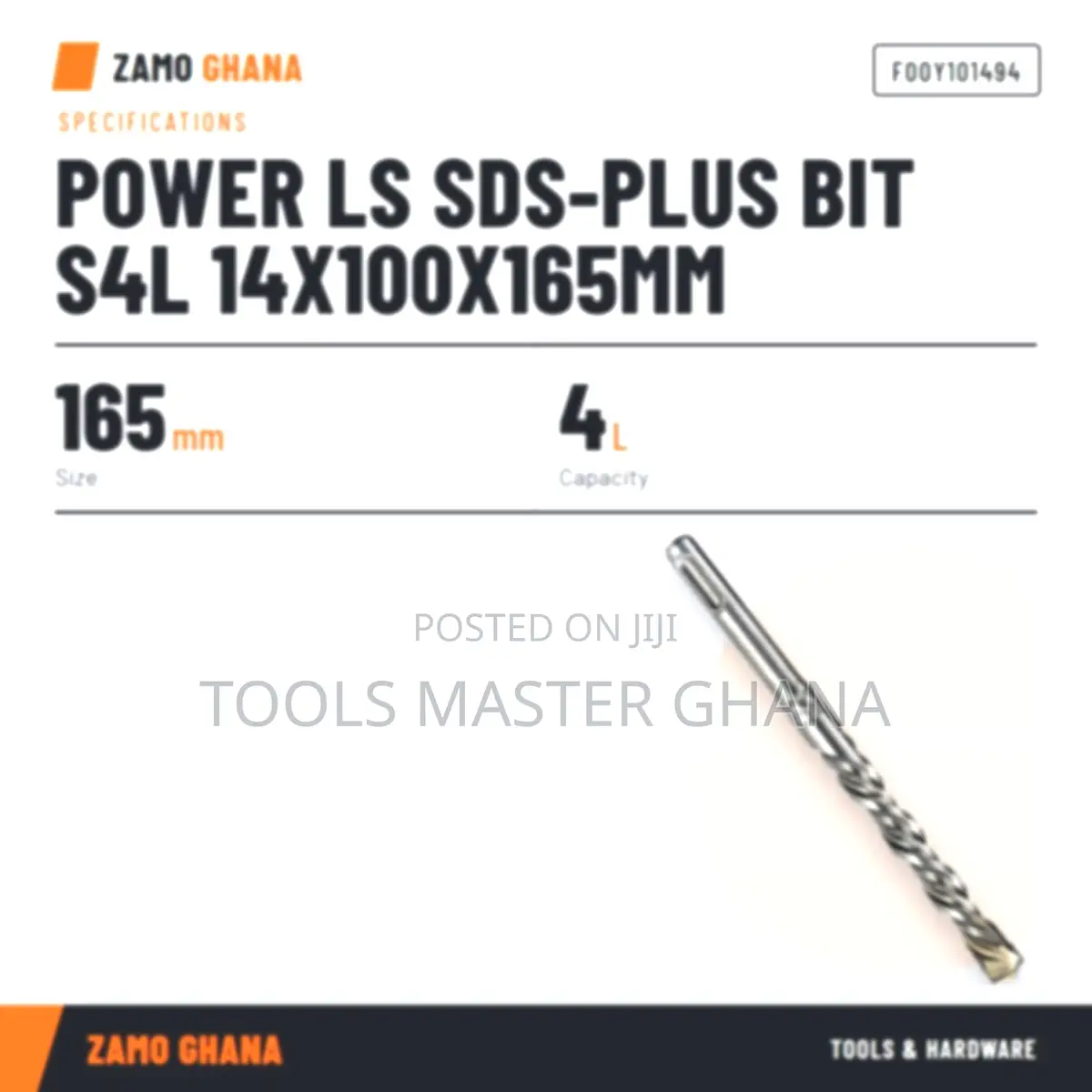 Power Ls SDS-Plus Bit S4L 14X100X165Mm - F00Y101494