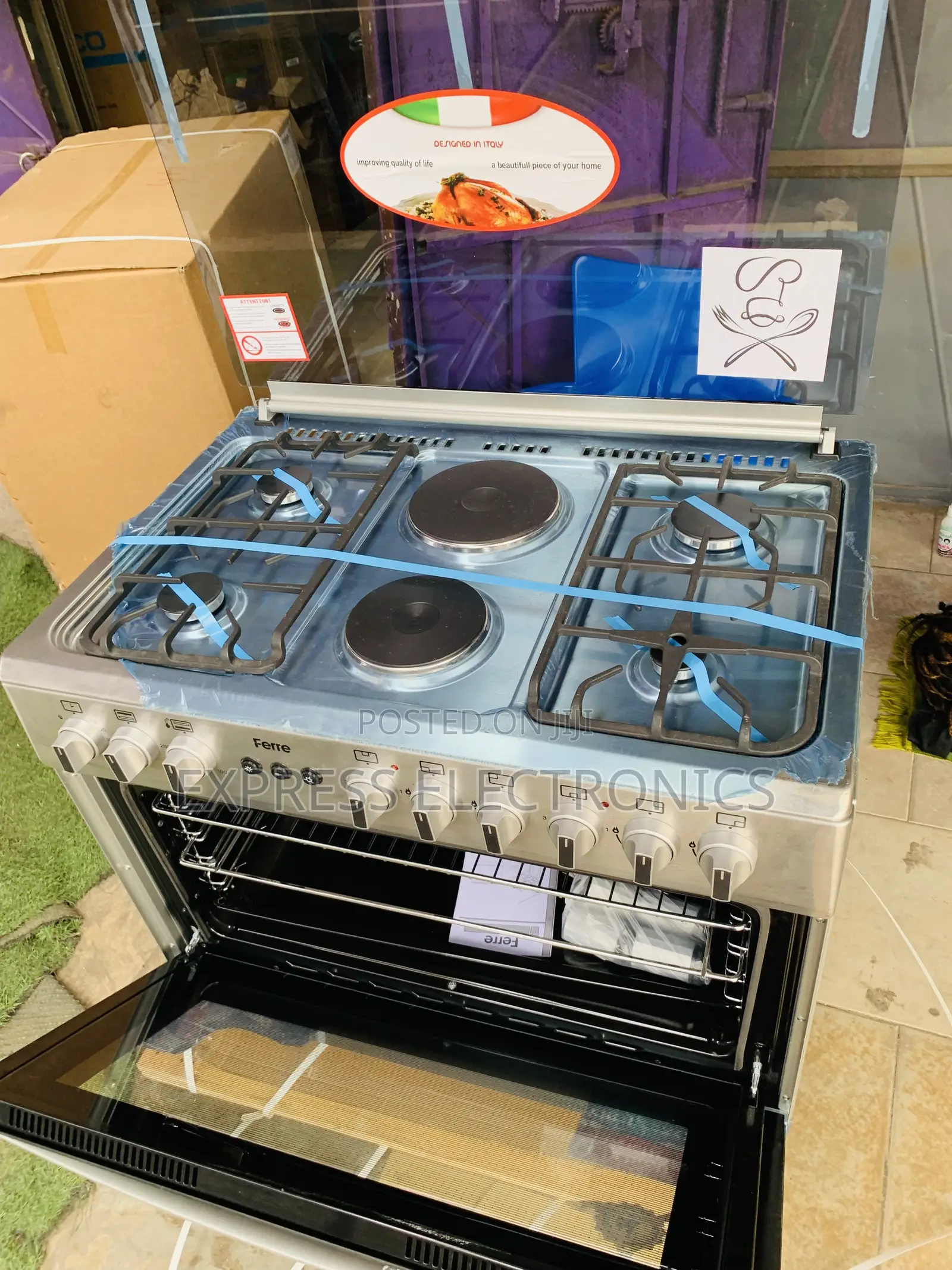 Quality Sleek Gas Electric Sliver Oven Grill 4-2 90cm