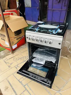 Ultra High New Line Gas Cooker 60/60 4burner Sliver Oven Rotisserie