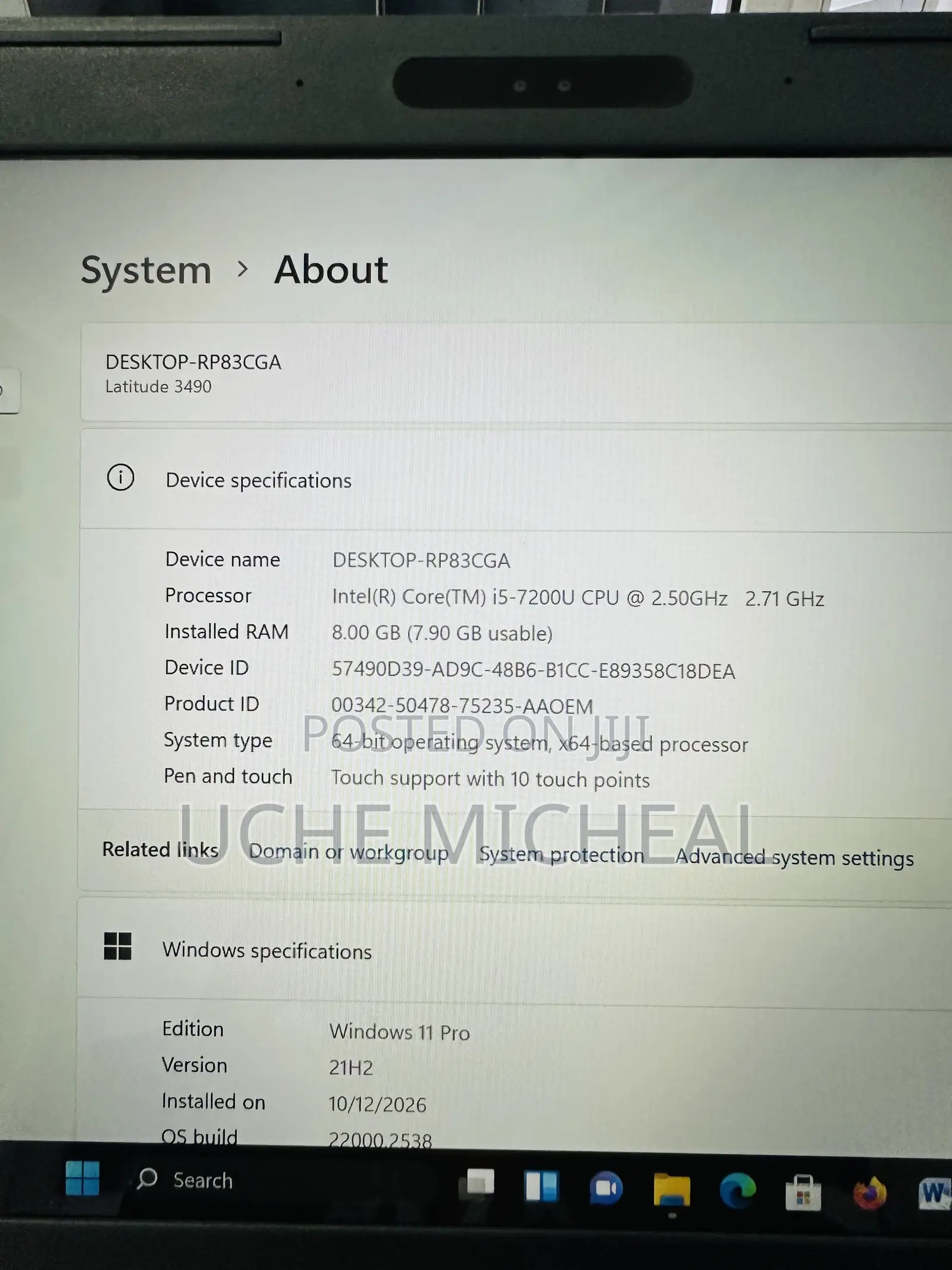 Laptop Dell Latitude 3490 8GB Intel Core i5 SSD 256GB