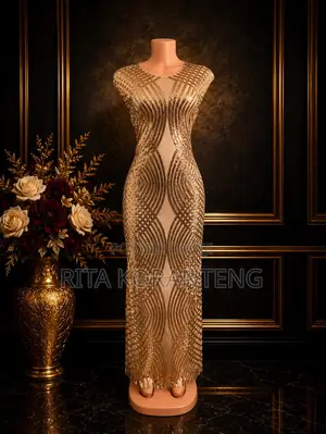 UK Champagne Gold Sequin Dress Size 16 - Only 1 Available