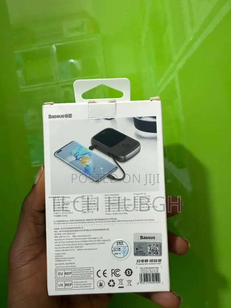 Baseus 15w Qpow Digital Display Power Bank Type -C