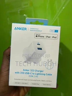 Anker 323 Chergerwith 310usb-C to Lightning Cable (33w,3ft)