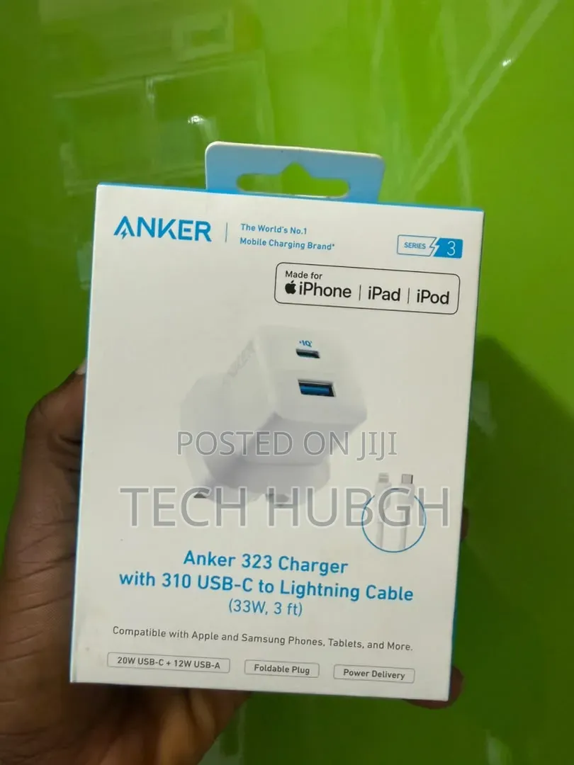 Anker 323 Chergerwith 310usb-C to Lightning Cable (33w,3ft)
