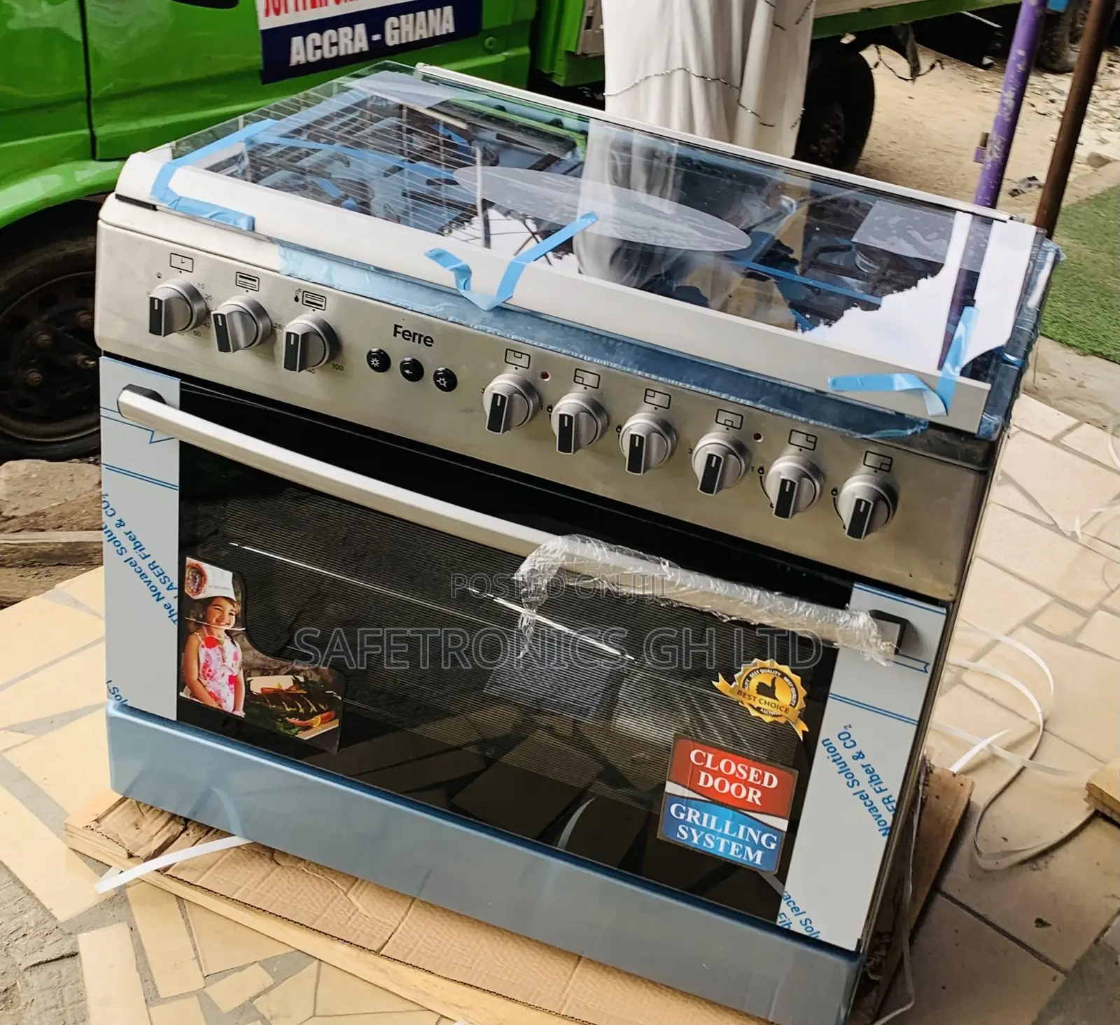 Choose Grey 2 Electric 60x90 Ferre Glass Lid Cooker 4 Gas