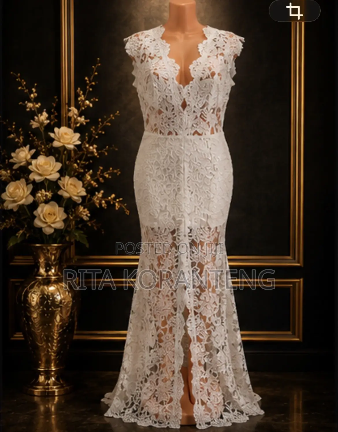UK White Lace Mermaid Dress