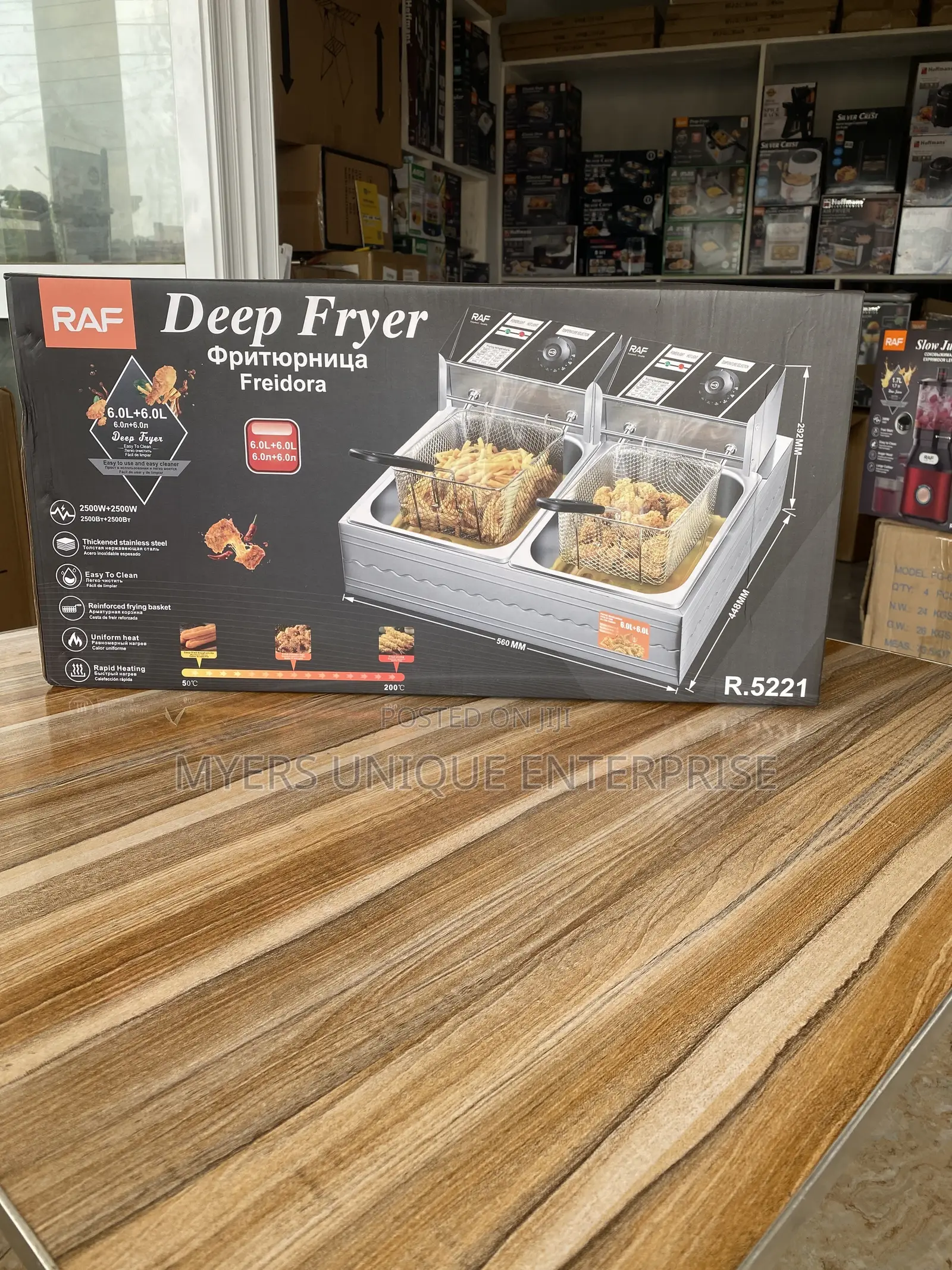 Raf Uniform Heat Double Deep Fryer (12l)