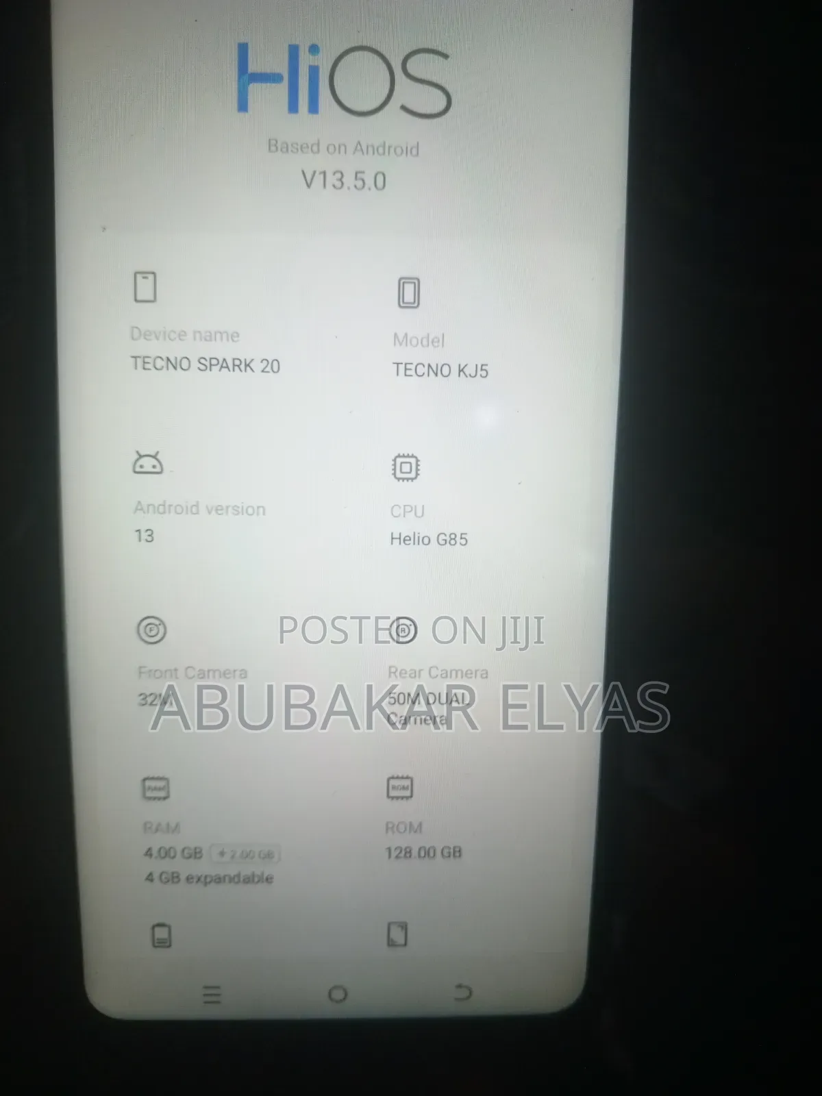Tecno Spark 20 128 GB Black