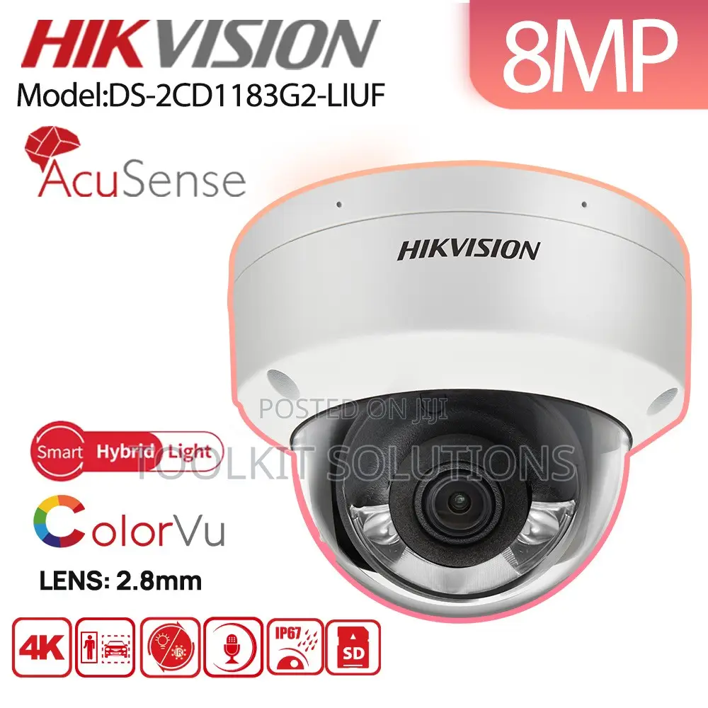 DS-2CD1183G2-LIUF Hikvision 8MP Hybrid Light Fixed Dome Network Camera