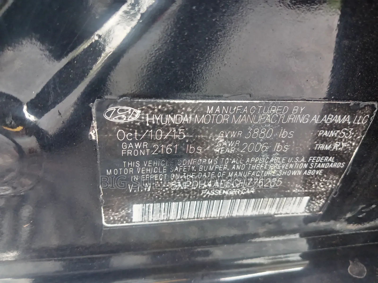 Hyundai Elantra Limited Sedan FWD (1.8L 4cyl 6A) 2016 Black