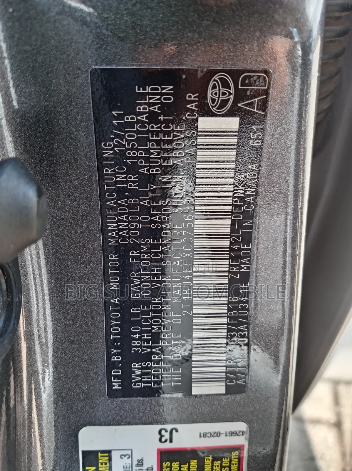 Toyota Corolla LE 4dr Sedan (1.8L 4cyl 4A) 2012 Gray