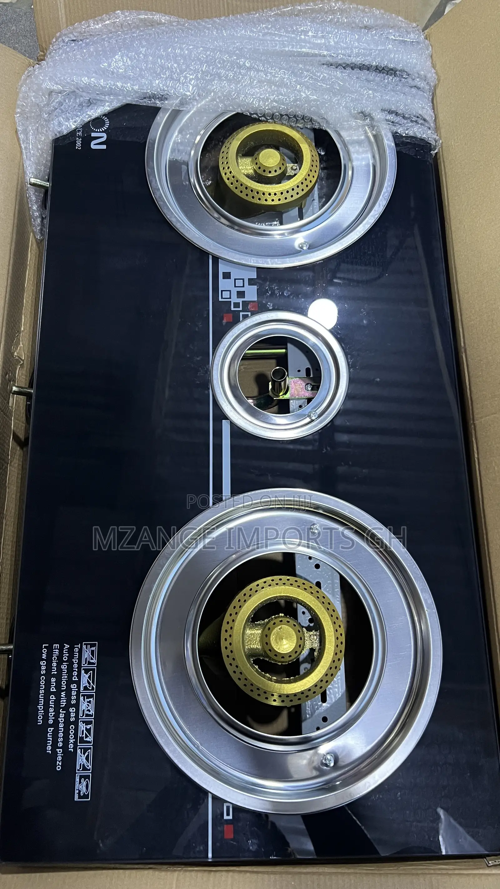 3 Burner Glass Tempered Table Top Gas Stove