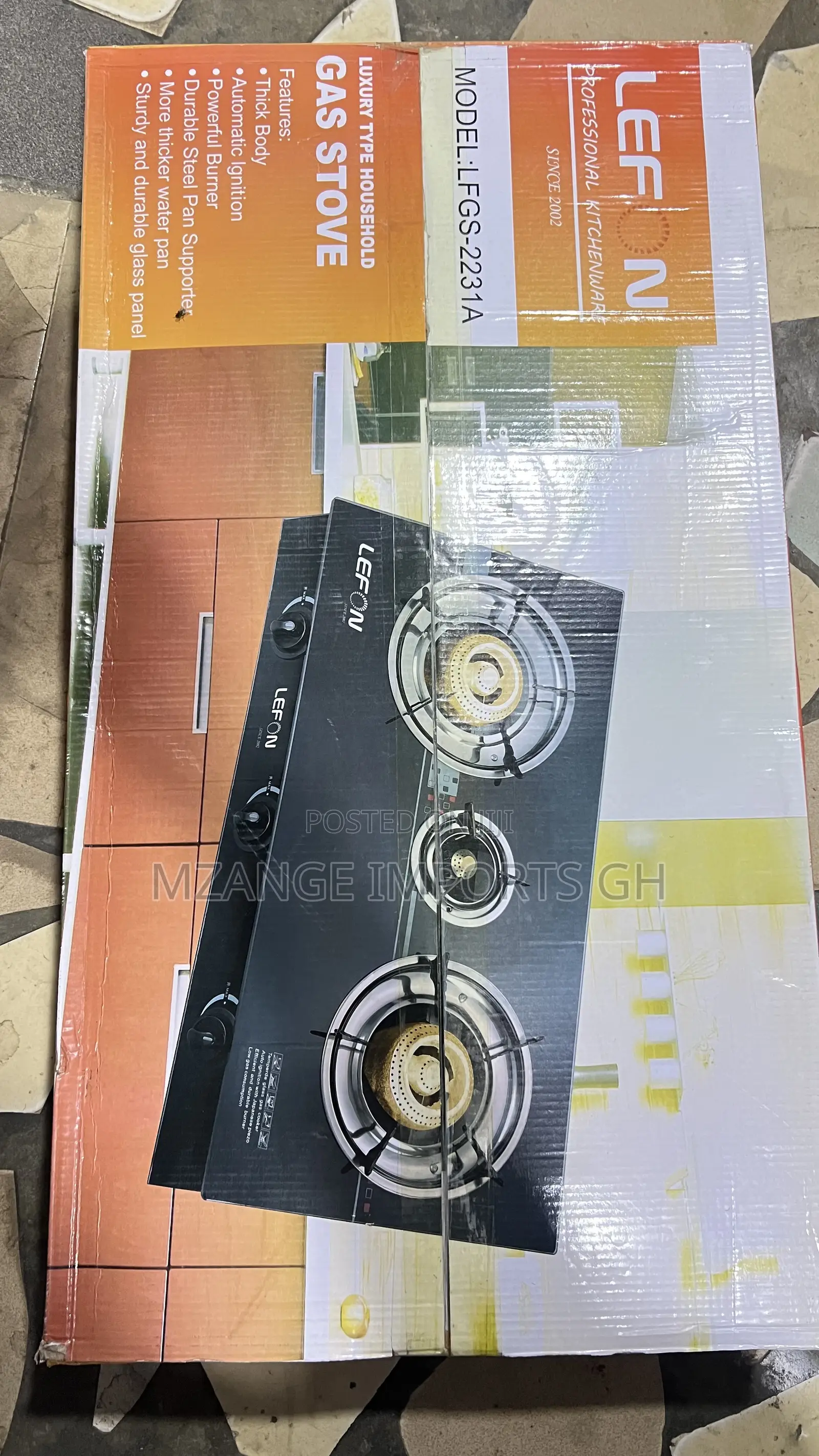 3 Burner Glass Tempered Table Top Gas Stove