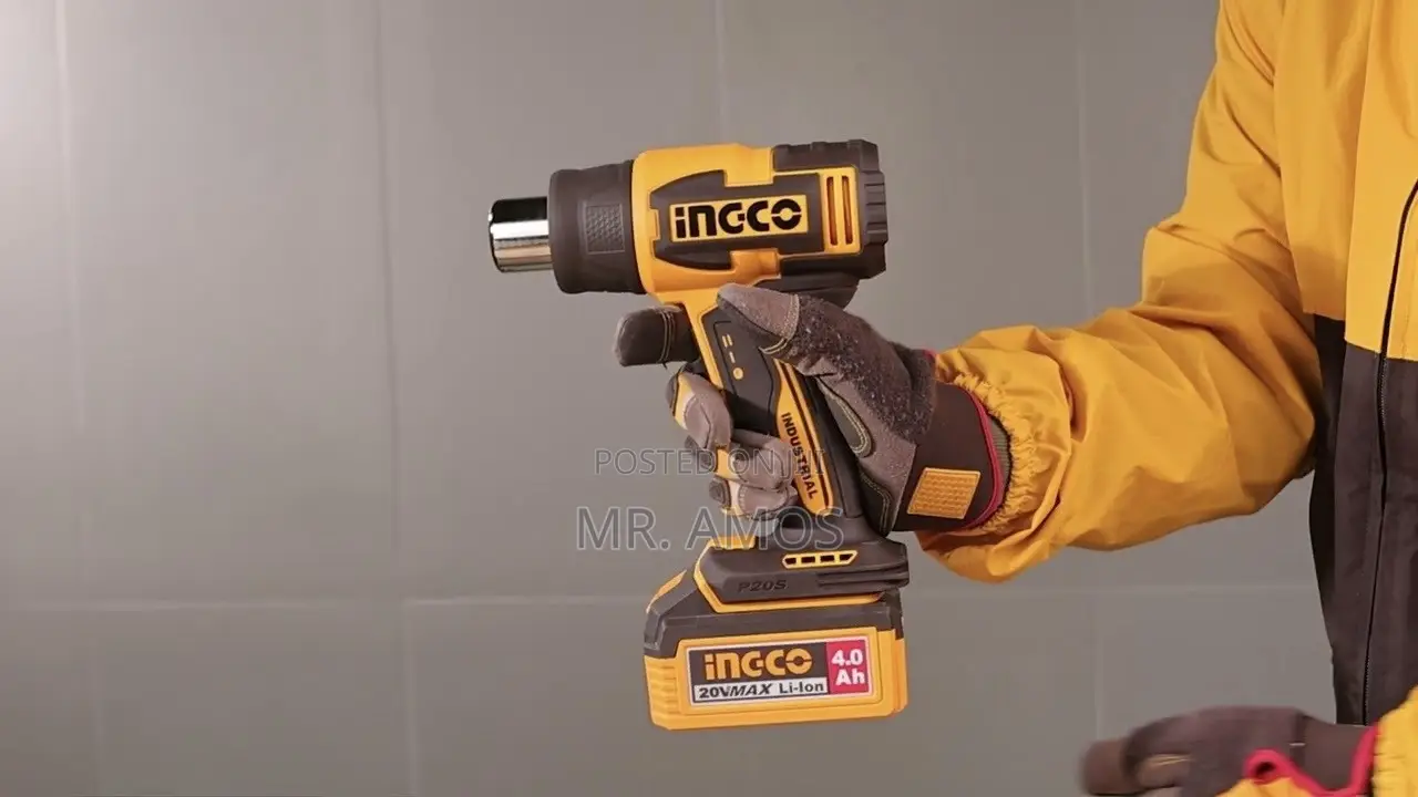 30-580 Degrees Cordless Heat Gun With Display & 5PCs Addons -HGLI20582
