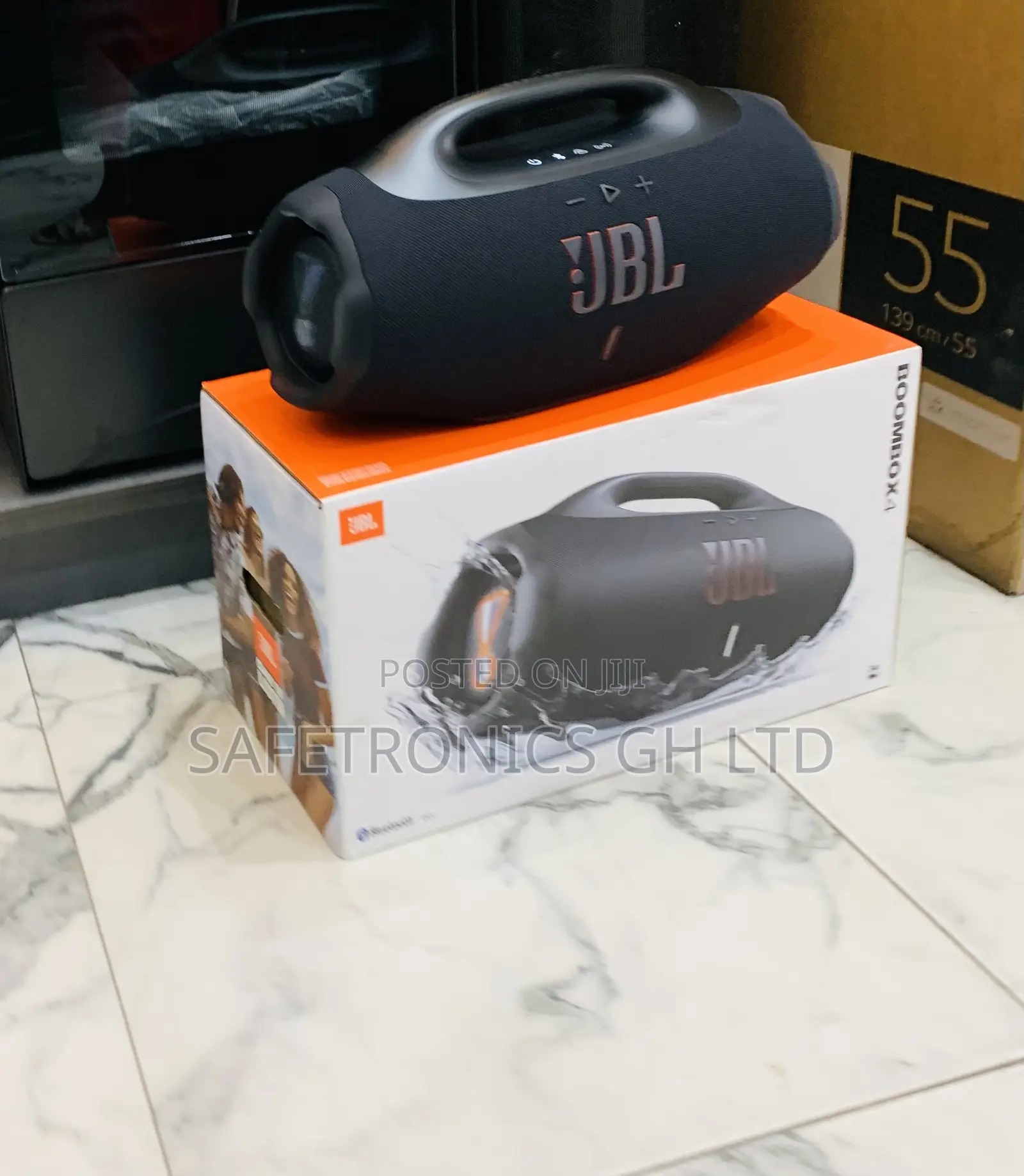 Bass-Power Black JBL Boombox 4 Speaker Bluetooth