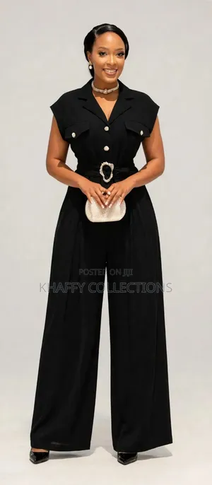 Luxury Two Piece Set Blazer Top With Gold Belt+ Wide Leg Palazzo
