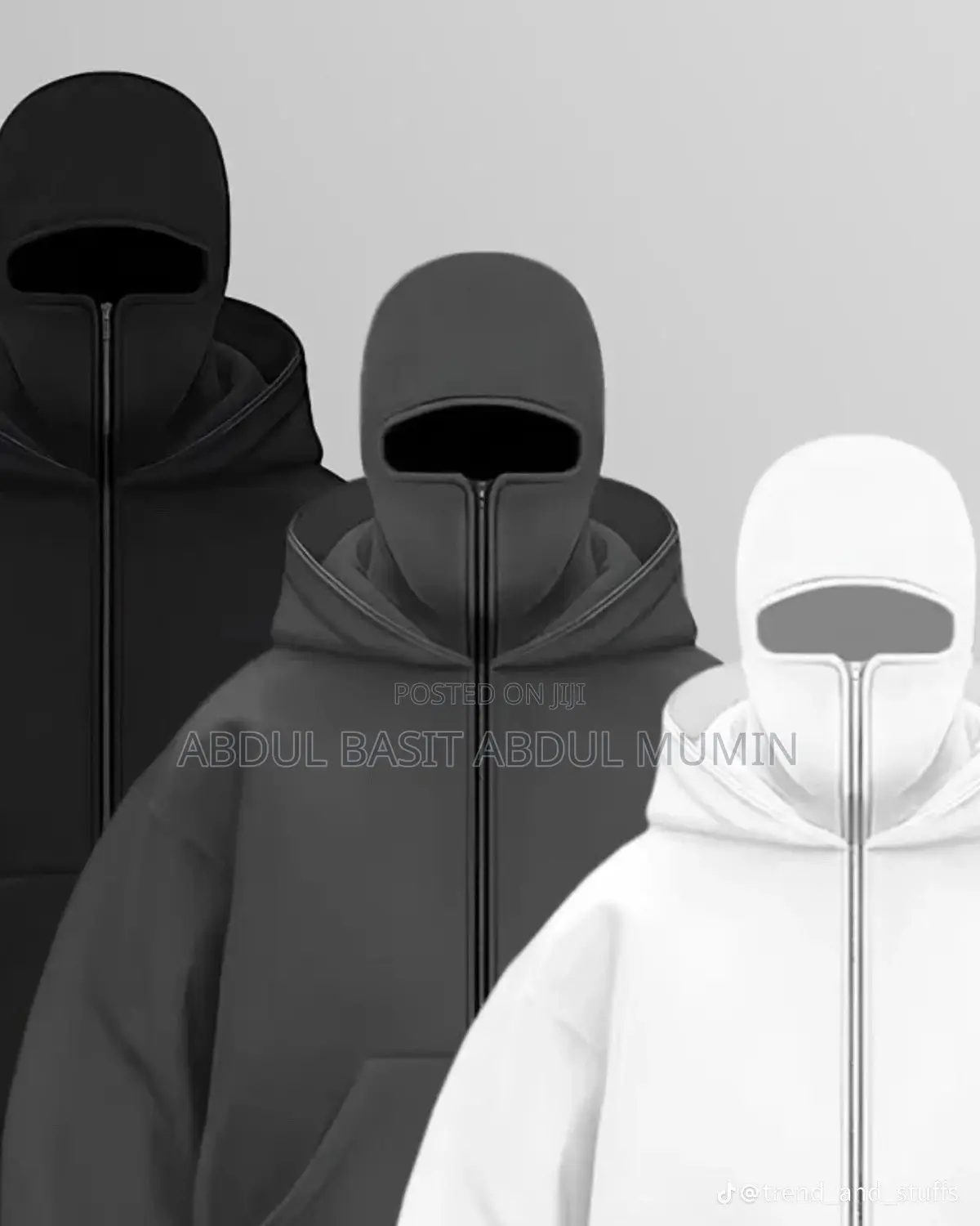 Zipper Masked Hoodie