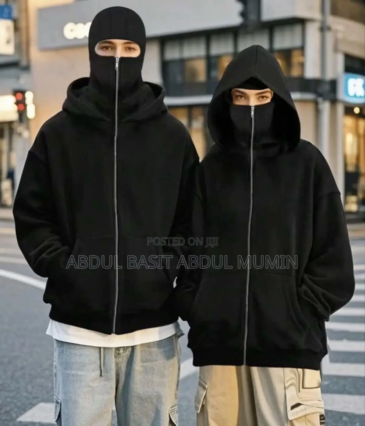 Zipper Masked Hoodie