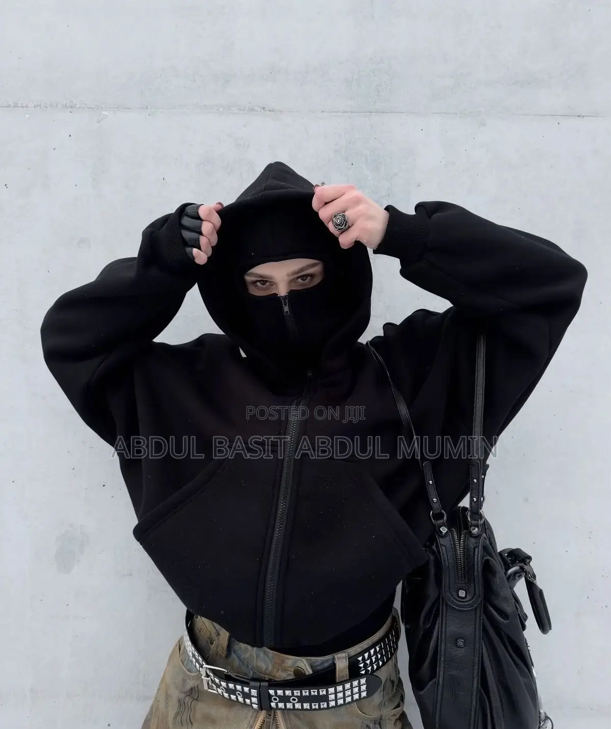 Zipper Masked Hoodie