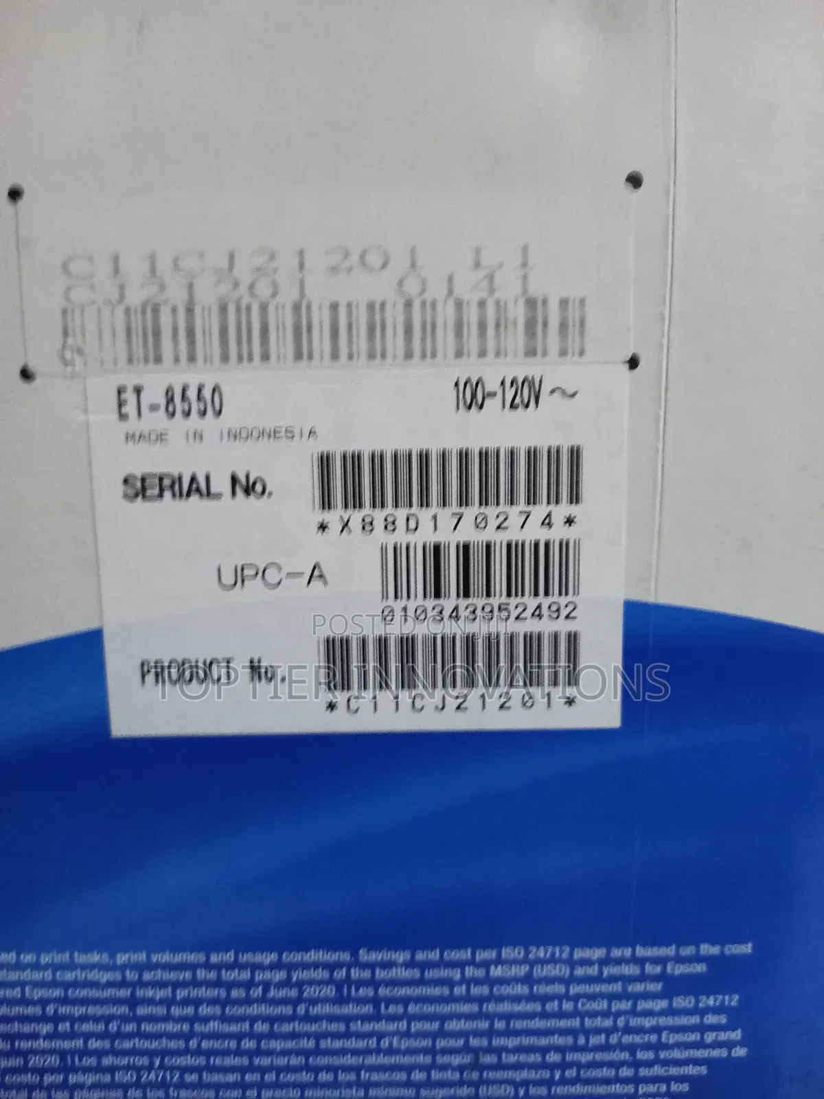Epson EcoTank Photo ET-8550 - Brand New