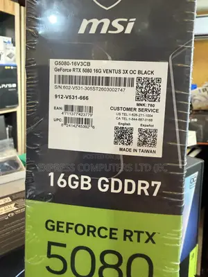 MSI Nvidia RTX 5080 16GB Ventus 3x Oc Black Gddr7 Pcie Gen 5 4k Ultra