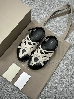 Rick Owens Megalace Granola Leather Mules