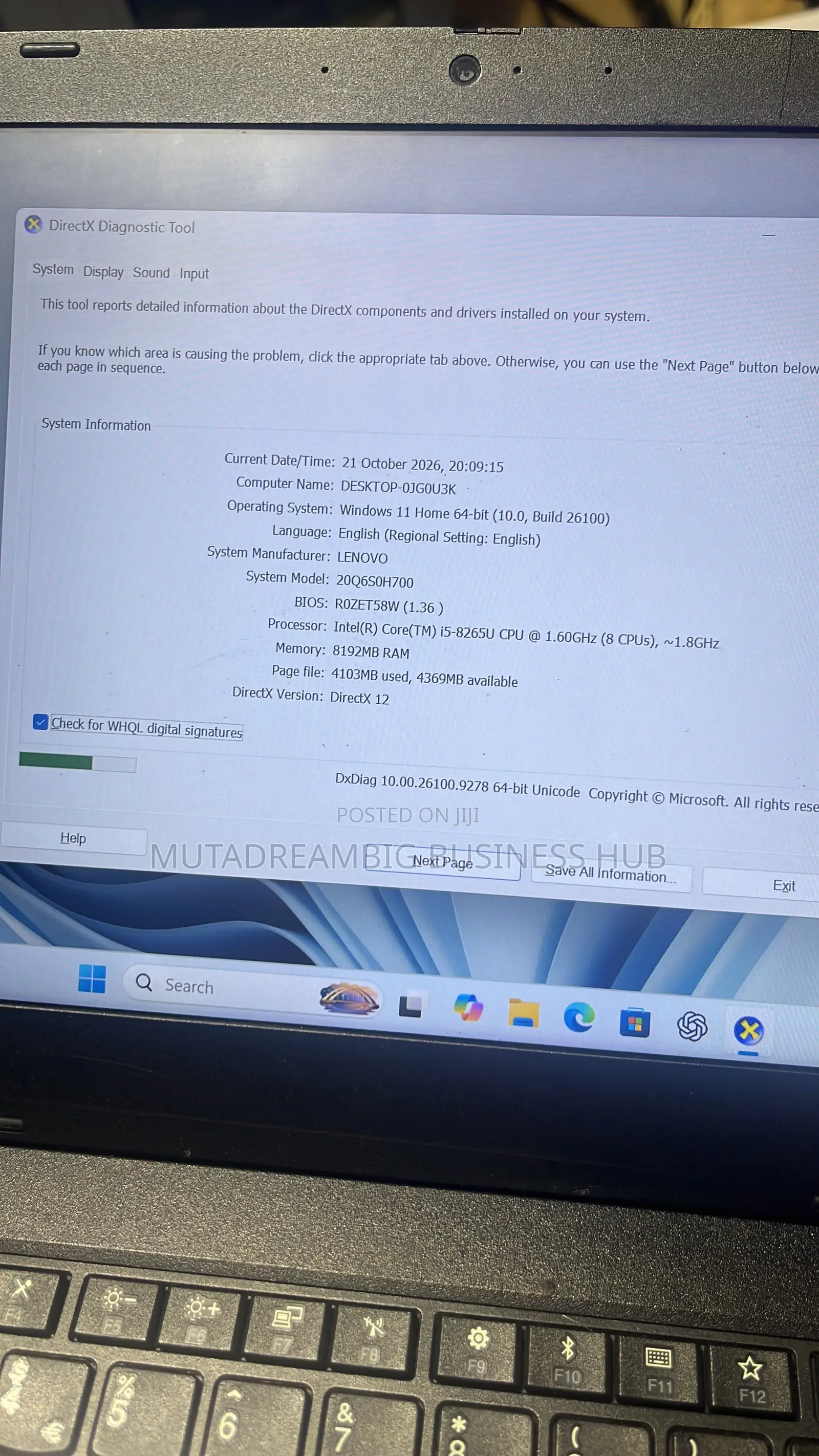 Laptop Lenovo ThinkPad L490 8GB Intel Core i5 SSD 256GB